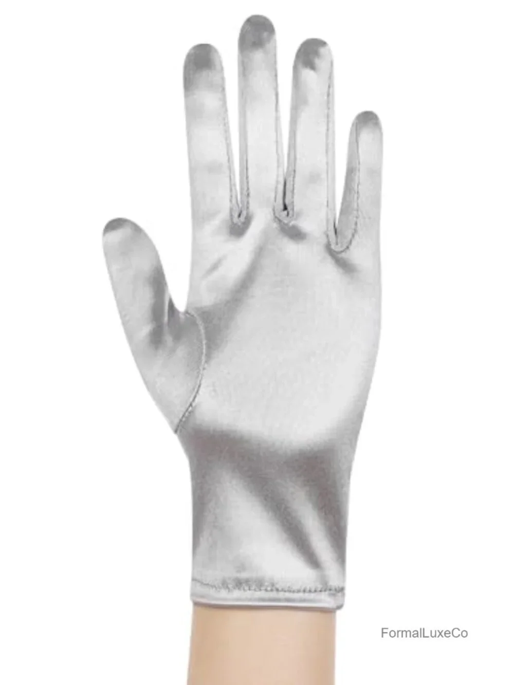 Women's Short Satin Gloves Wrist Length Opera Tea Party Gloves for Wedding